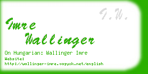 imre wallinger business card